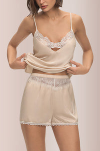 Willluxe® Silky Dream Lace Cami & Shorts Sleepwear