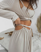 Willluxe® Elegant Cutout 3-Piece Wide-Leg Lounge Set
