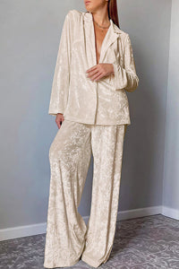 Willluxe® Luxe Crushed Velvet 2-Piece Loungewear Set