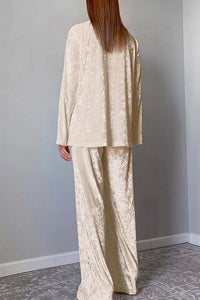 Willluxe® Luxe Crushed Velvet 2-Piece Loungewear Set