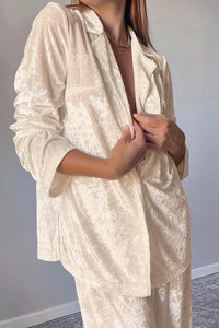 Willluxe® Luxe Crushed Velvet 2-Piece Loungewear Set