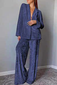 Willluxe® Luxe Crushed Velvet 2-Piece Loungewear Set