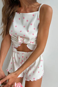 Willluxe® Sweet Petal Ribbed Knit Pajama Set