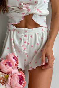 Willluxe® Sweet Petal Ribbed Knit Pajama Set