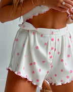 Willluxe® Sweet Petal Ribbed Knit Pajama Set