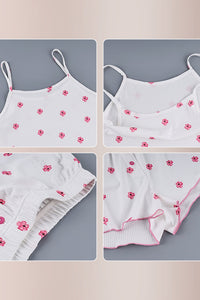 Willluxe® Sweet Petal Ribbed Knit Pajama Set