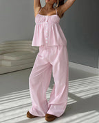 Willluxe® Striped Cami and Wide Leg Pajama Set