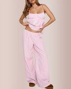 Willluxe® Striped Cami and Wide Leg Pajama Set