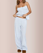 Willluxe® Striped Cami and Wide Leg Pajama Set
