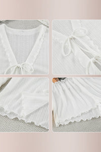 Willluxe® Tie-Front Long Sleeve Loungewear Set