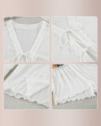 Willluxe® Tie-Front Long Sleeve Loungewear Set