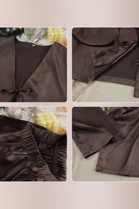 Willluxe® Satin Tie-Front Lounge Set