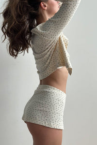 Willluxe® Floral Knit Long Sleeve & Shorts Loungewear Set