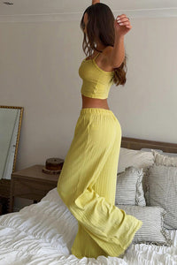 Willluxe® Ribbed Cami & Wide-Leg Pant Lounge Set