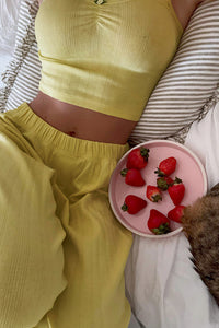 Willluxe® Ribbed Cami & Wide-Leg Pant Lounge Set