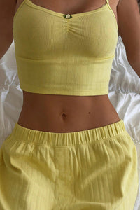 Willluxe® Ribbed Cami & Wide-Leg Pant Lounge Set
