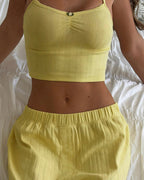 Willluxe® Ribbed Cami & Wide-Leg Pant Lounge Set