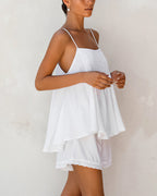 Willluxe® Cotton Lace-Trim Cami Loungewear Set