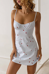 Willluxe® Romantic Floral Ruched Bust Slip Nightgown