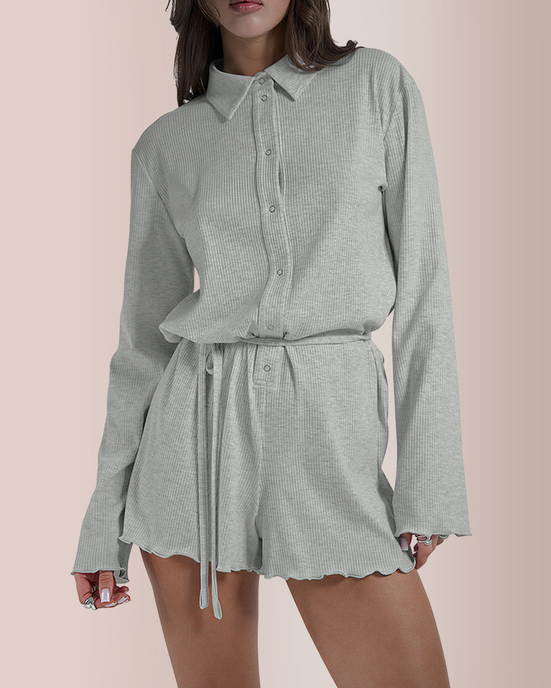 Willluxe® Fall Knit Cardigan Romper