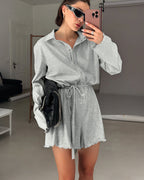 Willluxe® Fall Knit Cardigan Romper