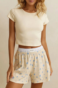 Willluxe® Floral Tee & Boxer Shorts Loungewear Set