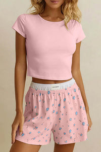 Willluxe® Floral Tee & Boxer Shorts Loungewear Set