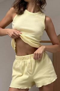 Willluxe® Effortless Ribbed Tank & Shorts Loungewear Set