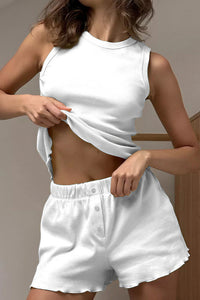 Willluxe® Effortless Ribbed Tank & Shorts Loungewear Set