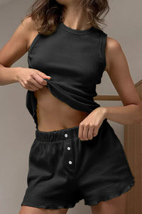 Willluxe® Effortless Ribbed Tank & Shorts Loungewear Set