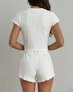Willluxe® Cloud Soft Pointelle Knit Loungewear Set