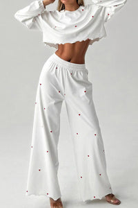 Willluxe® Sweetheart Ribbed Knit Loungewear Set