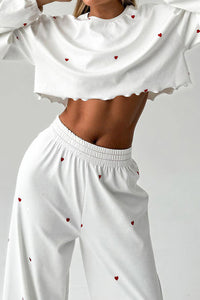 Willluxe® Sweetheart Ribbed Knit Loungewear Set