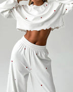 Willluxe® Sweetheart Ribbed Knit Loungewear Set