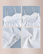 Willluxe® Romantic Lace Trim Babydoll & Ruffle Bloomer Sleepwear Set