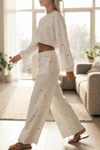 Willluxe® Sweetheart Ribbed Knit Loungewear Set