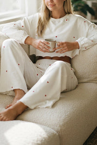 Willluxe® Sweetheart Ribbed Knit Loungewear Set