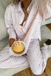 Willluxe® Sweetheart Pink Striped Long Sleeve Pajama Set