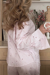 Willluxe® Sweetheart Pink Striped Long Sleeve Pajama Set