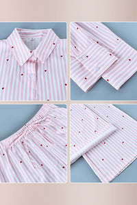 Willluxe® Sweetheart Pink Striped Long Sleeve Pajama Set