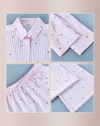 Willluxe® Sweetheart Pink Striped Long Sleeve Pajama Set