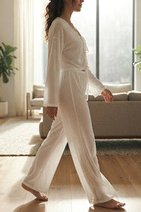 Willluxe® Cozy Knit Tie-Front Loungewear Set