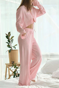 Willluxe® Cozy Knit Tie-Front Loungewear Set