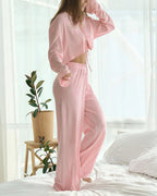 Willluxe® Cozy Knit Tie-Front Loungewear Set