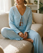 Willluxe® Cozy Knit Tie-Front Loungewear Set