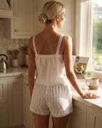 Willluxe® Cotton Breeze Lace Trim Cami Lounge Set