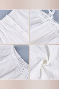Willluxe® Cotton Breeze Lace Trim Cami Lounge Set