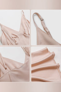 Willluxe®  Mulberry Silk V-Neck Slip Nightgown