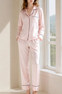 Willluxe® Classic 100% Mulberry Silk Pajama Set - Long Sleeve Loungewear