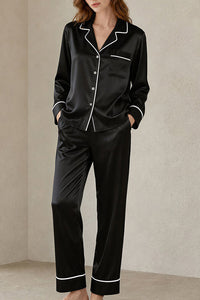 Willluxe® Classic 100% Mulberry Silk Pajama Set - Long Sleeve Loungewear
